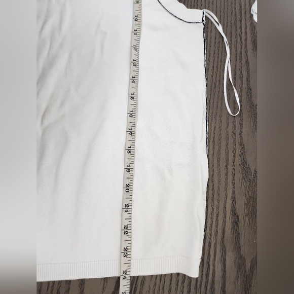 Zara Tank Top XL Black Trim White Ribbed Dad Style Y2K Grunge Everyday Stylish - Picture 6 of 6